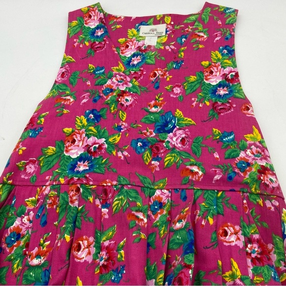 Vintage Carrol Reed Floral Pink Maxi Dress 100% Cotton Made in USA - Picture 9 of 11